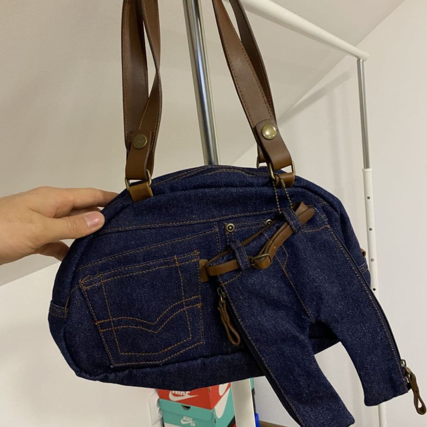 Vintage denim hand bag