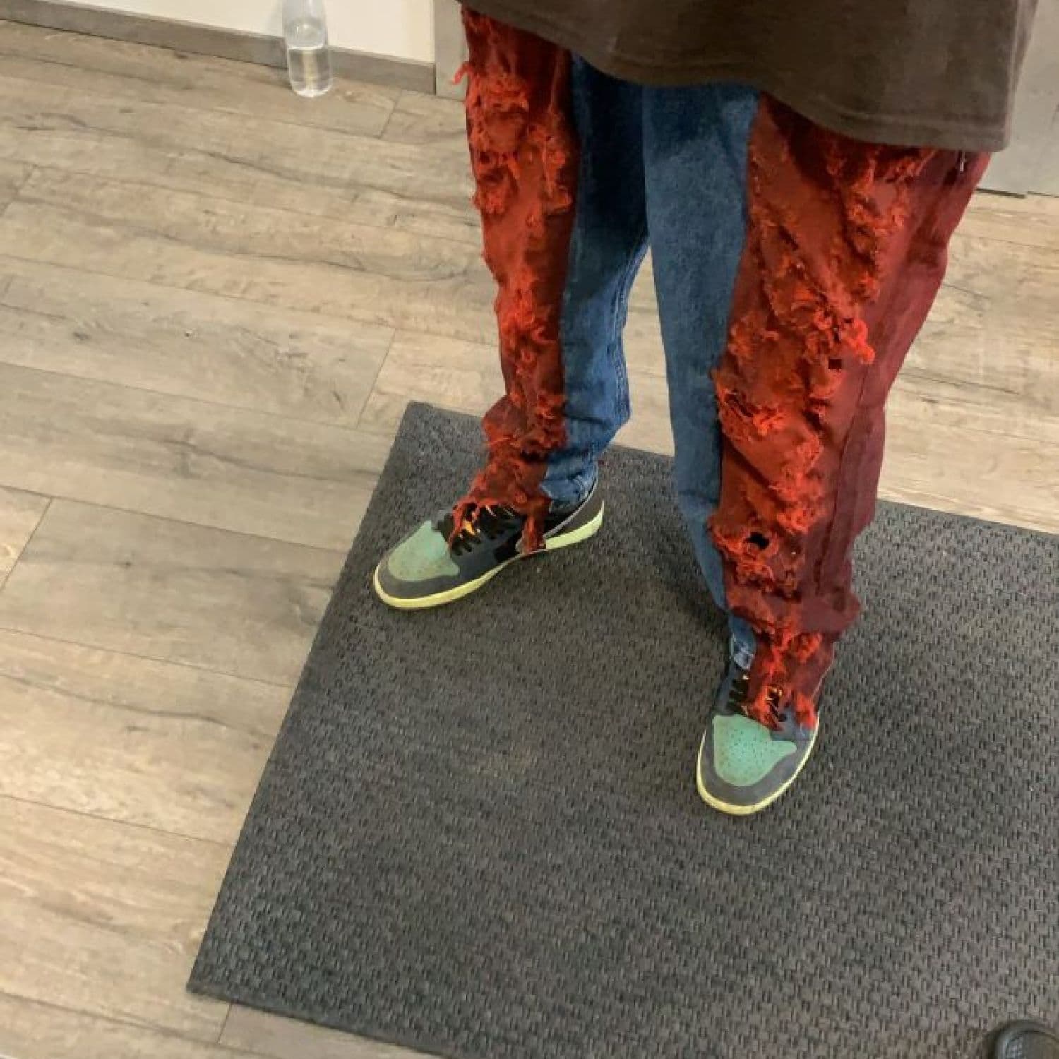 Custom jeans blue/red