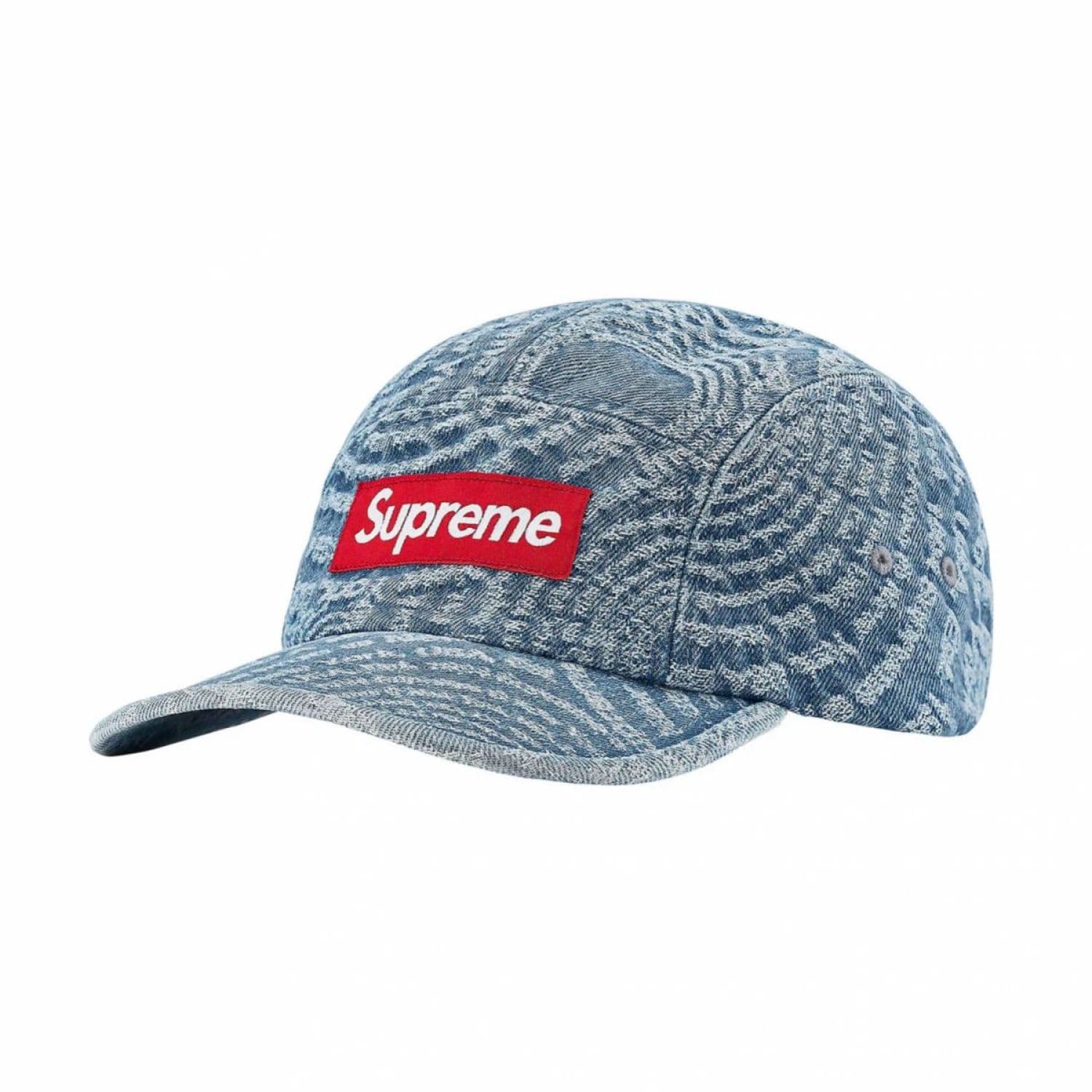 SUPREME CIRCLES JACQUARD DENIM CAMP CAP
