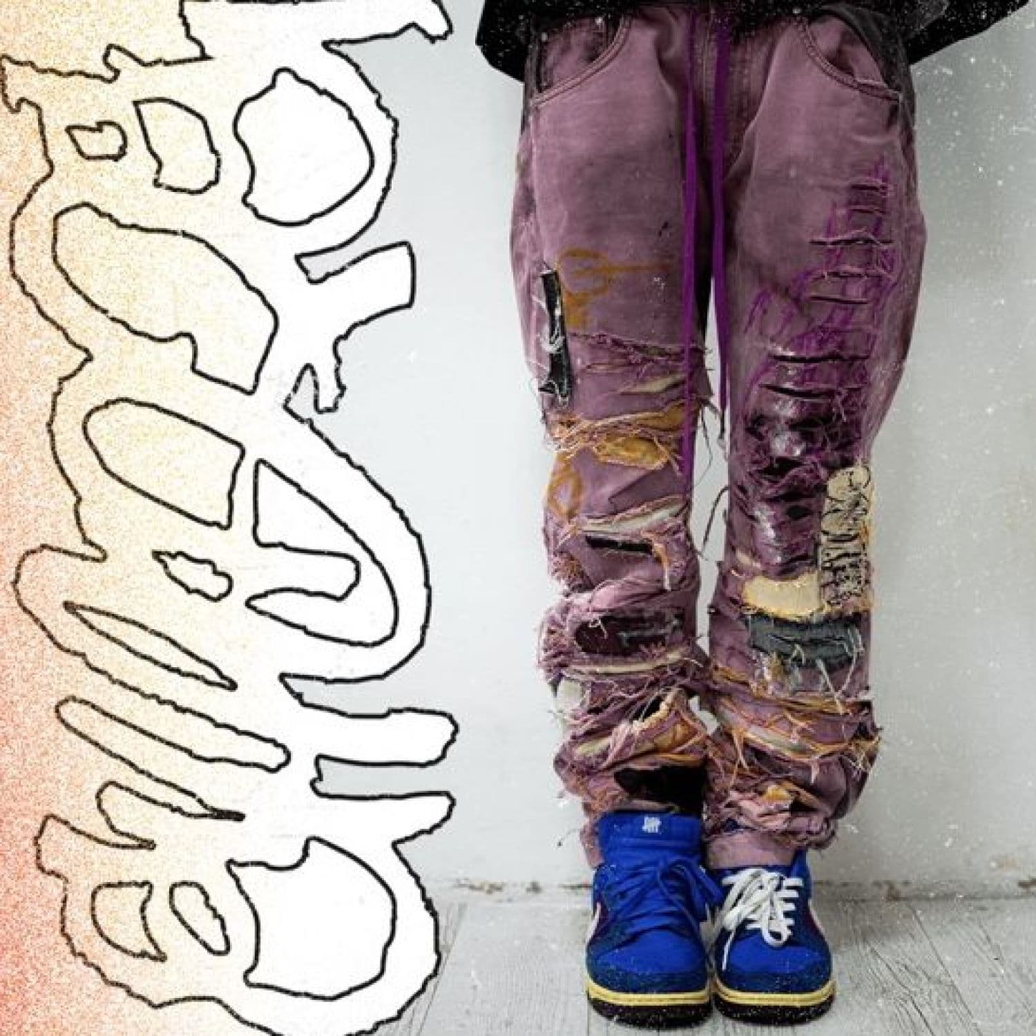 Pink unisex baggie pants