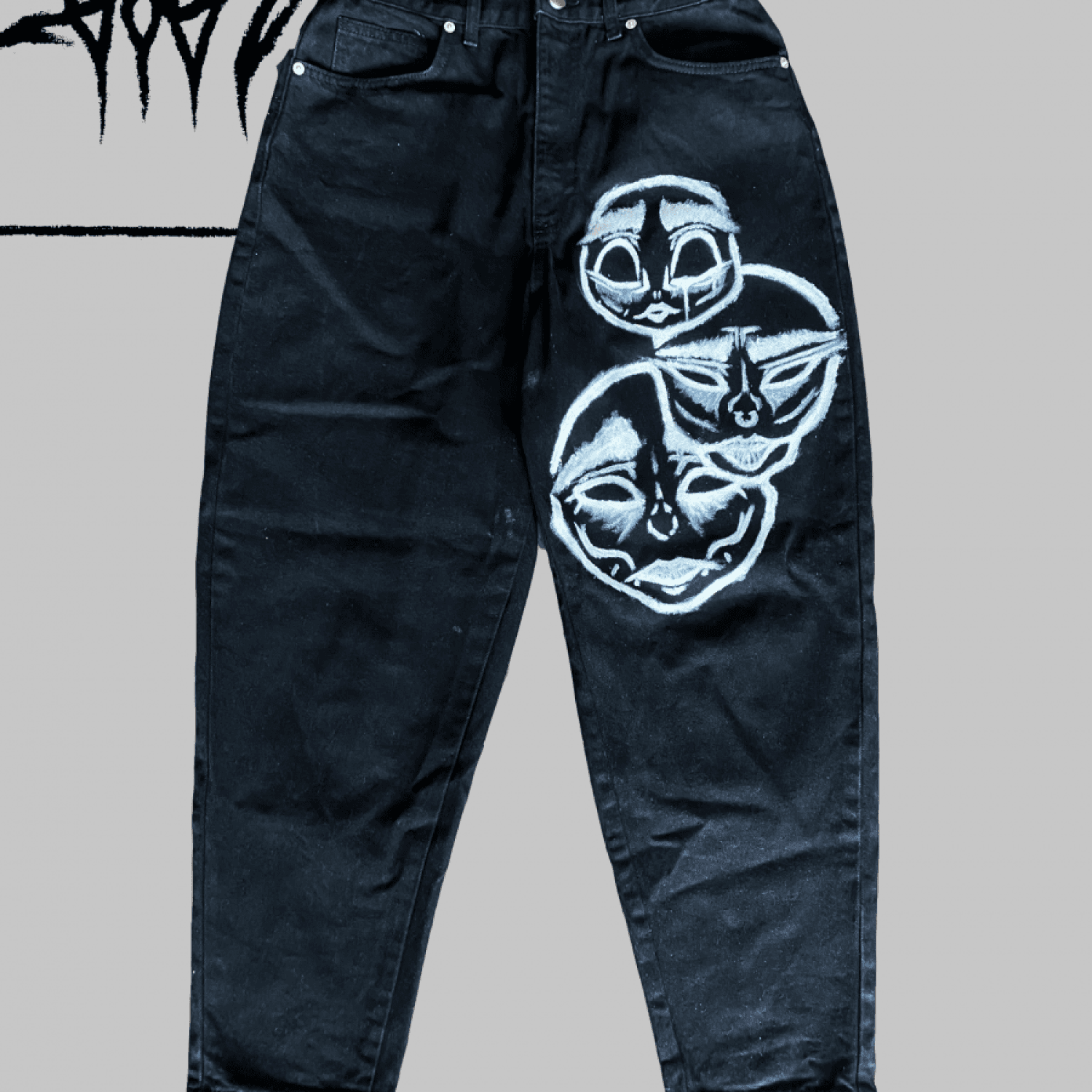 Custom Hand-painted Jeans by Gost_stories
