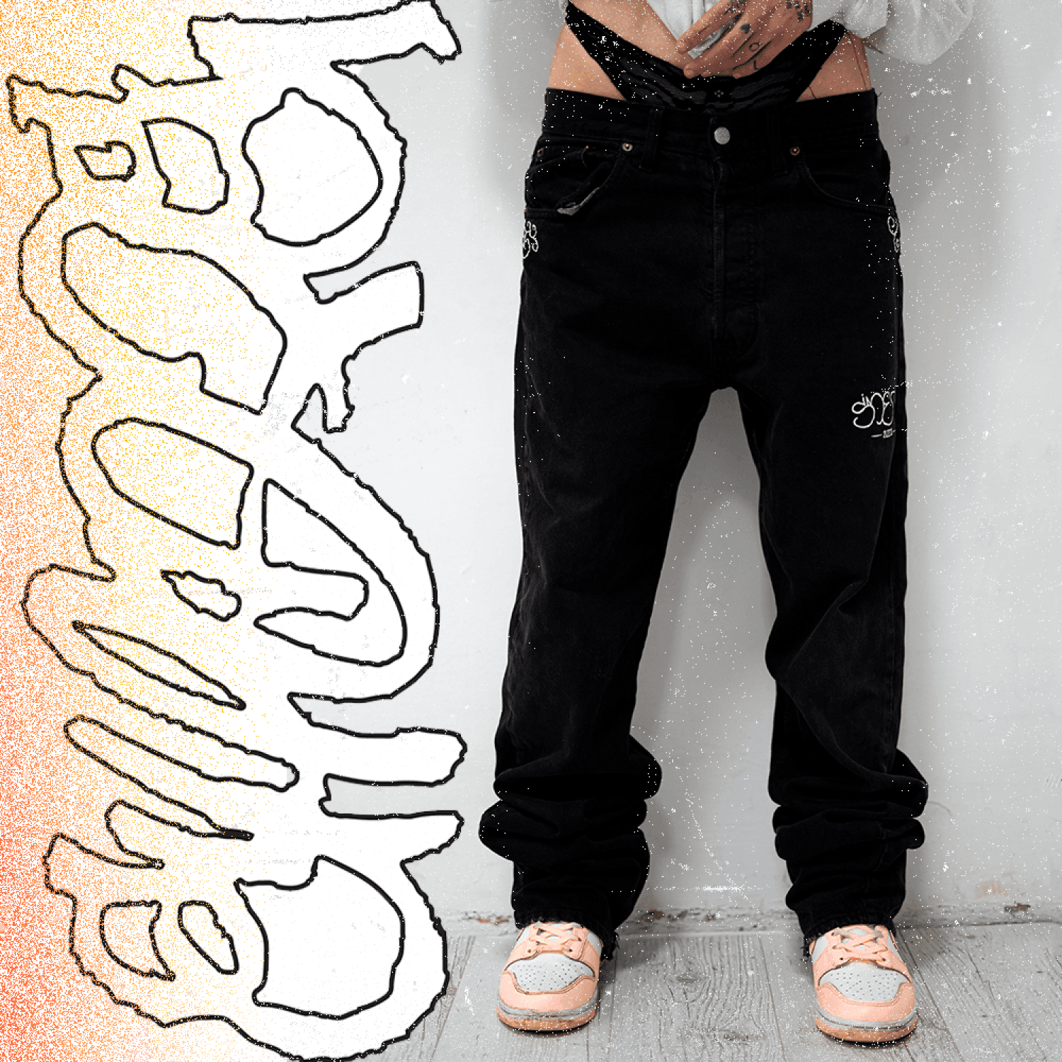 Black unisex baggie pants