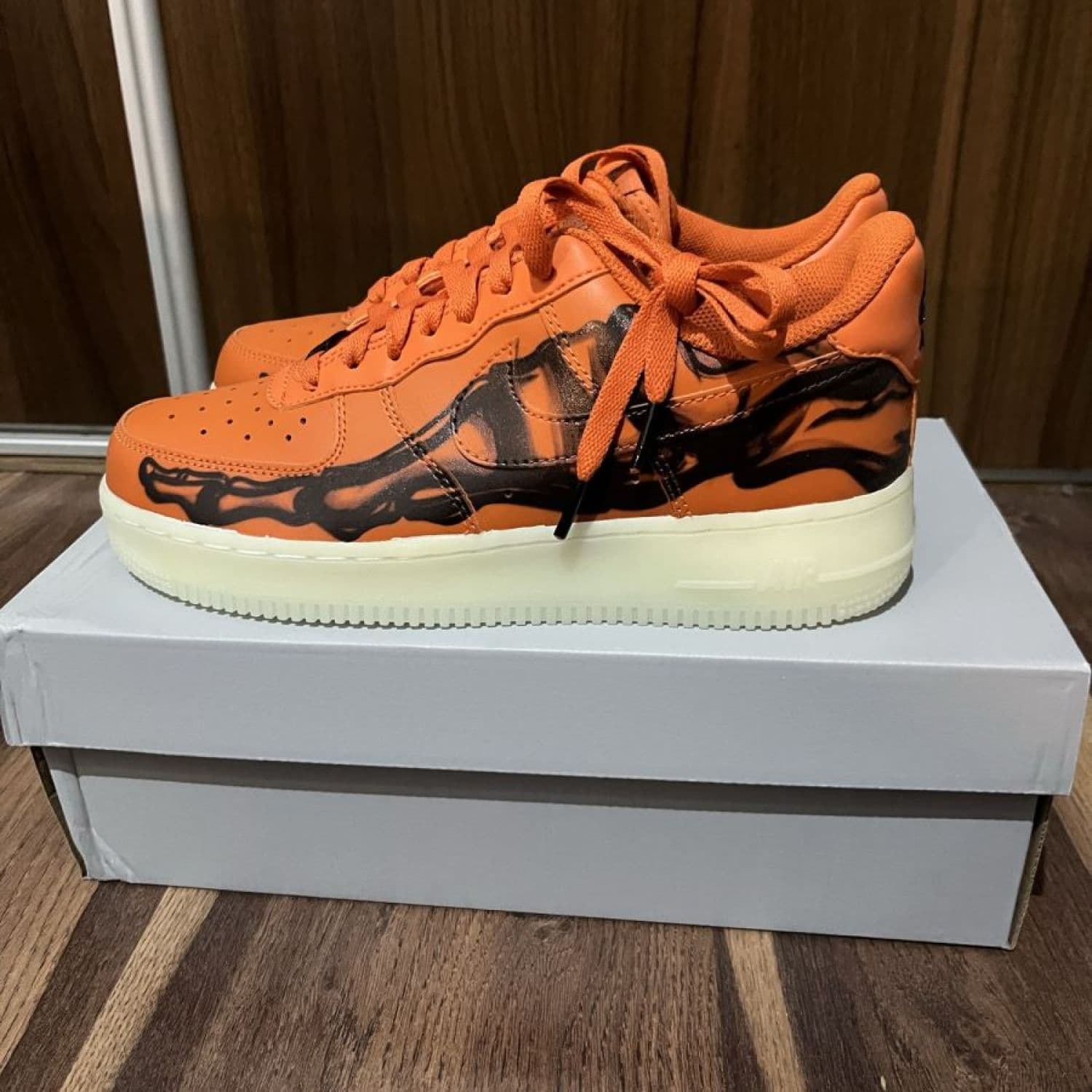 Air force 1 07 skeleton orange