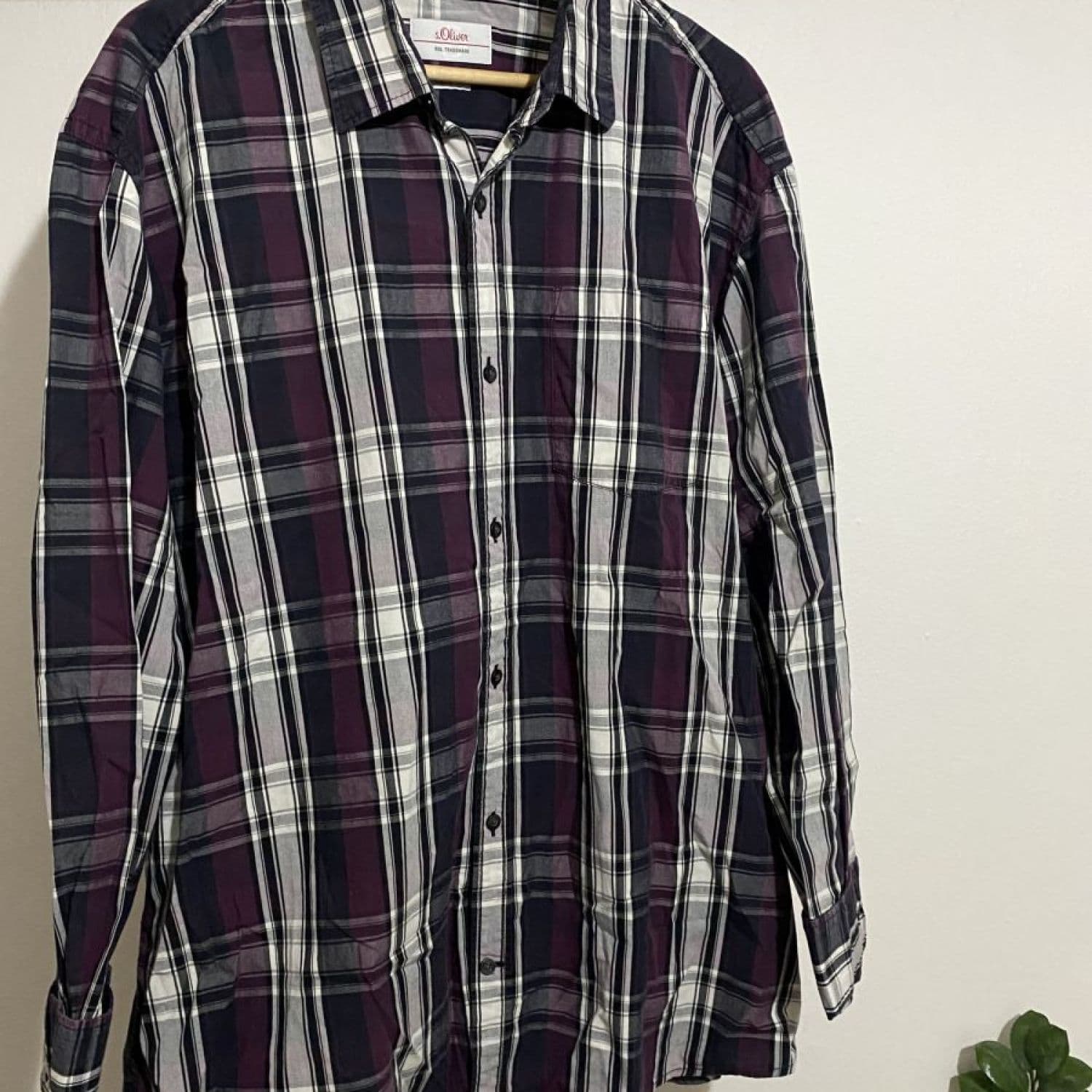 Purple chacked shirt