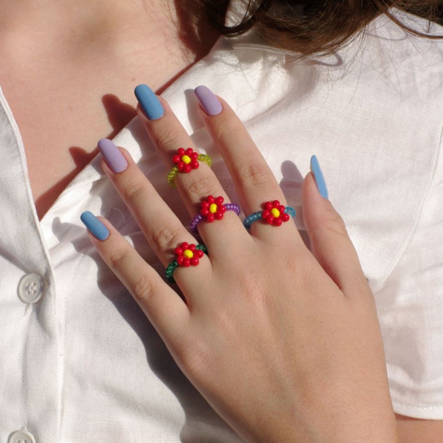 Chunky Flower Rings