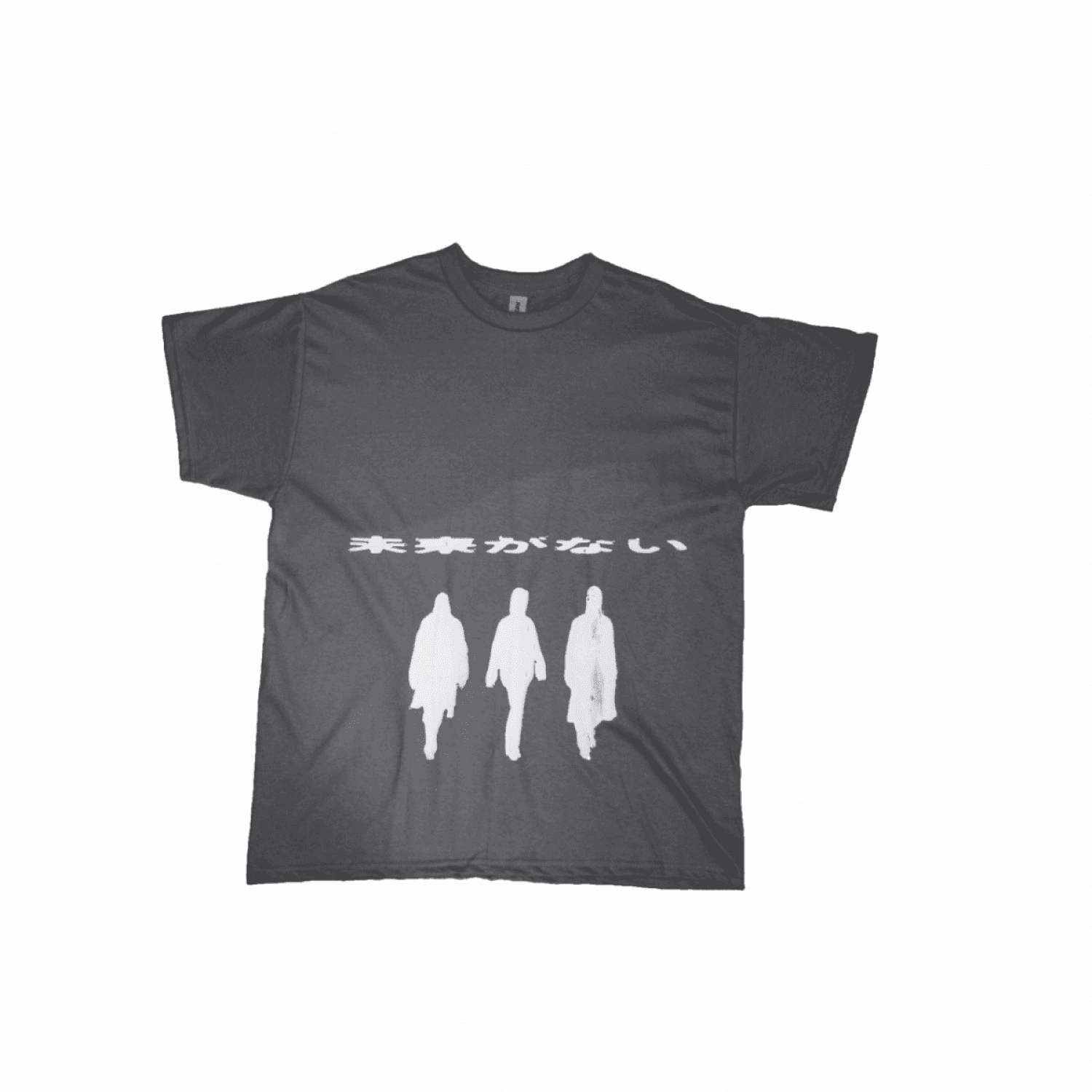 NoFuture Japanese T-shirt Grey with Rhinestones